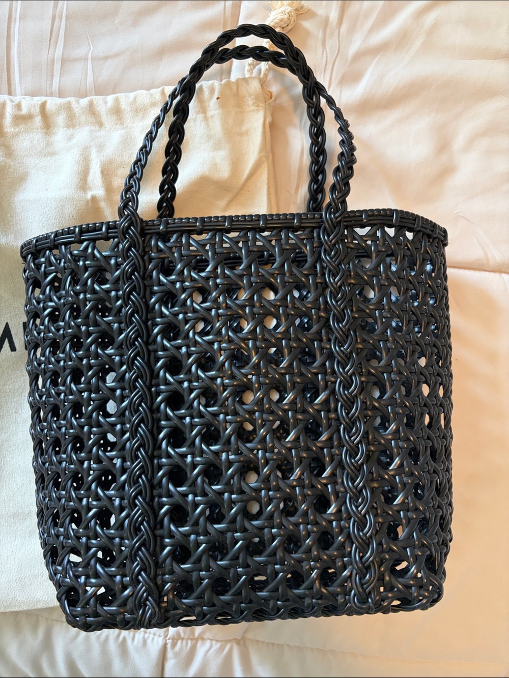 Bembien Black Woven Tote Bag - Picture 5 of 6